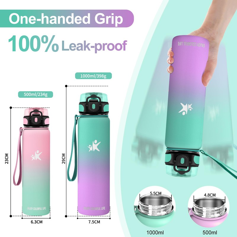 KollyKolla Drinking Bottle 1 L, Thermos Flask, Cold and Warm,