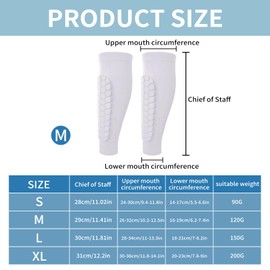 Shin Pads,Football Guards Soccer Hockey Soft Honeycomb Sleeves Adult White