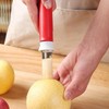 2-in-1 Stainless Steel Apple Corer and Peeler, Red, Plastic Handle,