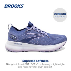 Brooks Women’s Glycerin StealthFit 20 Neutral Running Shoe - Blue/Pastel Lilac/White - 9.5 Medium