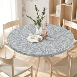 uwdfnwuif Elastic Round Tablecloth Washable Fitted Table Cover for Indoor and Outdoor Dining Table Cloth Protector,45"- 54"