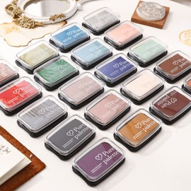 INCAUCA 4 Colors Ink Pads for Rubber Stamps, Washable Stamp Ink Pads, Finger Ink Pads for Stamping, Craft Ink Pad Stamps Partner DIY Color for Paper Wood Fabric Fingerprints Scrapbook (B)