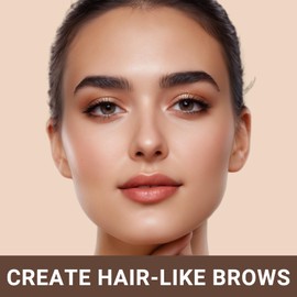 iMethod Eyebrow Pencil with Micro 4 Fork Tip - Microblading for Hair-like Eyebrows, Long-Lasting, Smudge-Resistant, Dark Brown