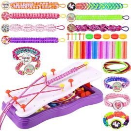 Kit Para Hacer Pulseras Para Niñas, Kit para Hacer Pulseras de la Amistad Juguetes, Pulsera Ajustable Trenzadas Varios Colores, Juguetes y Regalos Perfectos para Hacer Joyas Manualidades Cumpleaño Regalo Navidad