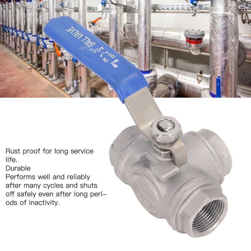 3 Way Ball Valve L Type 304 Stainless Steel Ball