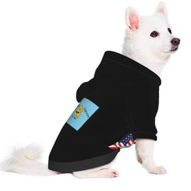Flag of Alpine County, California and America Dog Sweater Winter Pet Dog Hoodie Sweatshirts Warm Soft Dog Clothes Small