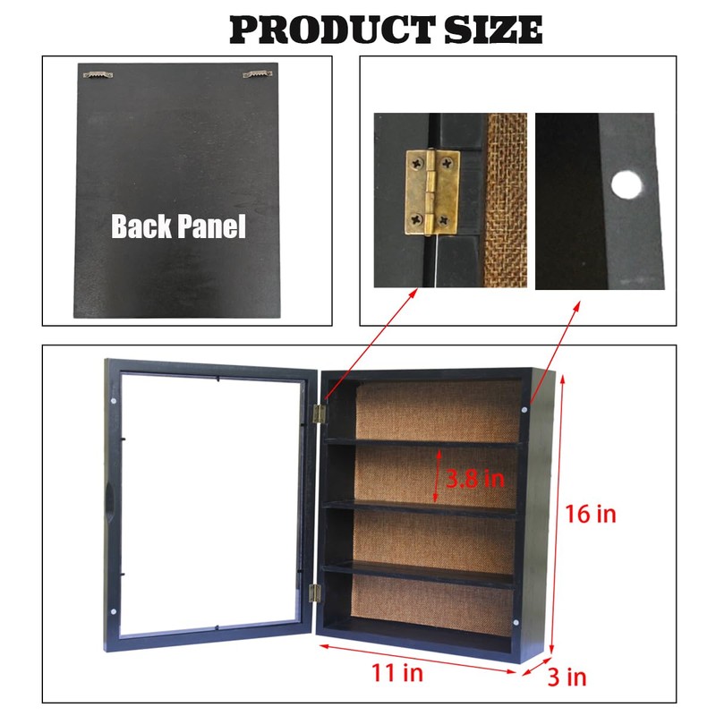 11x16 Shadow Boxes Frames Large Shadow Box with Removable 3-Grid