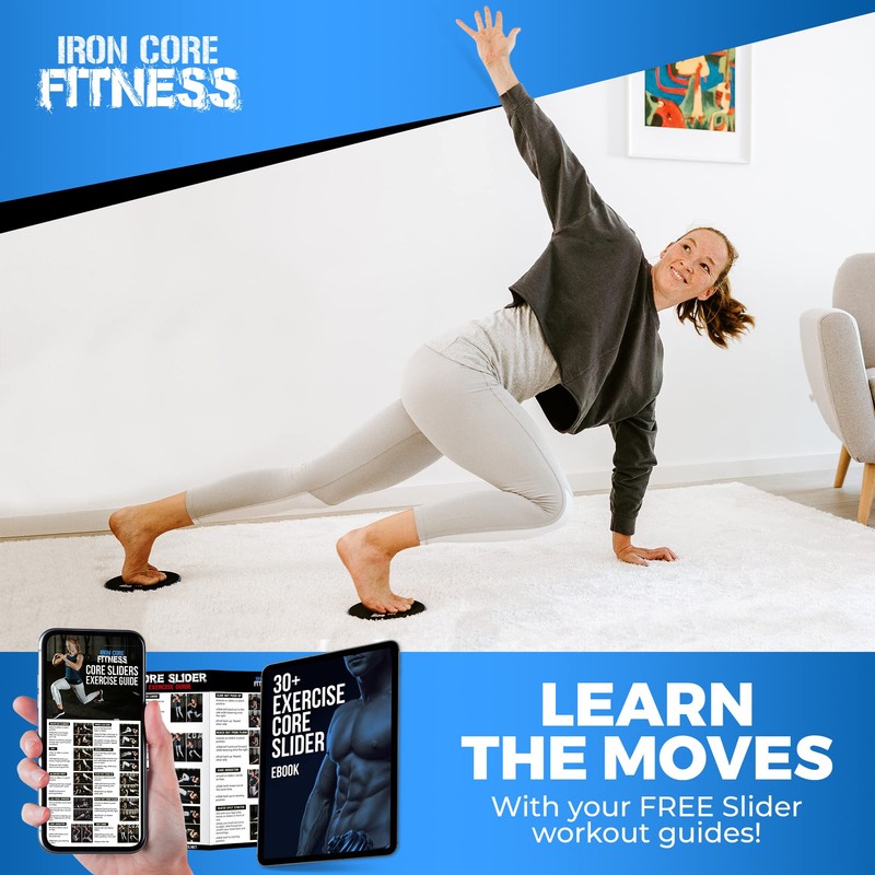 Iron Core Fitness Discos deslizantes de ejercicio grises (gris carbón)