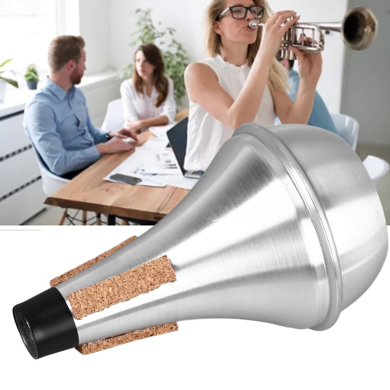 Trumpet Practice Mute Lightweight Aluminum Alloy Soft Cork Noise Reduction
