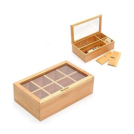 Quttin Bamboo Theedoos Adjustable Tot 8 Vakken 30 x 16 x 9 cm