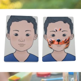 MAGNEECH - Pizarras reutilizables para la práctica de la pintura facial – Plantillas de colores tamaño A4 (2 piezas) – La ayuda perfecta para practicar maquillaje – Suministros de pintura facial
