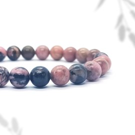 Énergétique jewel Rhodonite Bracelet Natural Stone Grade A for Men Women Couples Gift Healing Stone Jewelry, Stone, rhodonite