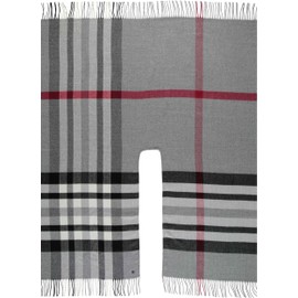 FRAAS Poncho 130 x 150 cm - Made in Germany - Ruana Checked Made of Pure Polyacrylic - For Women - Perfect for Autumn and Winter, Morning Grey