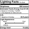 Bulbrite 774238, 9 Watt Omni Directional LED Light Bulb, Frost