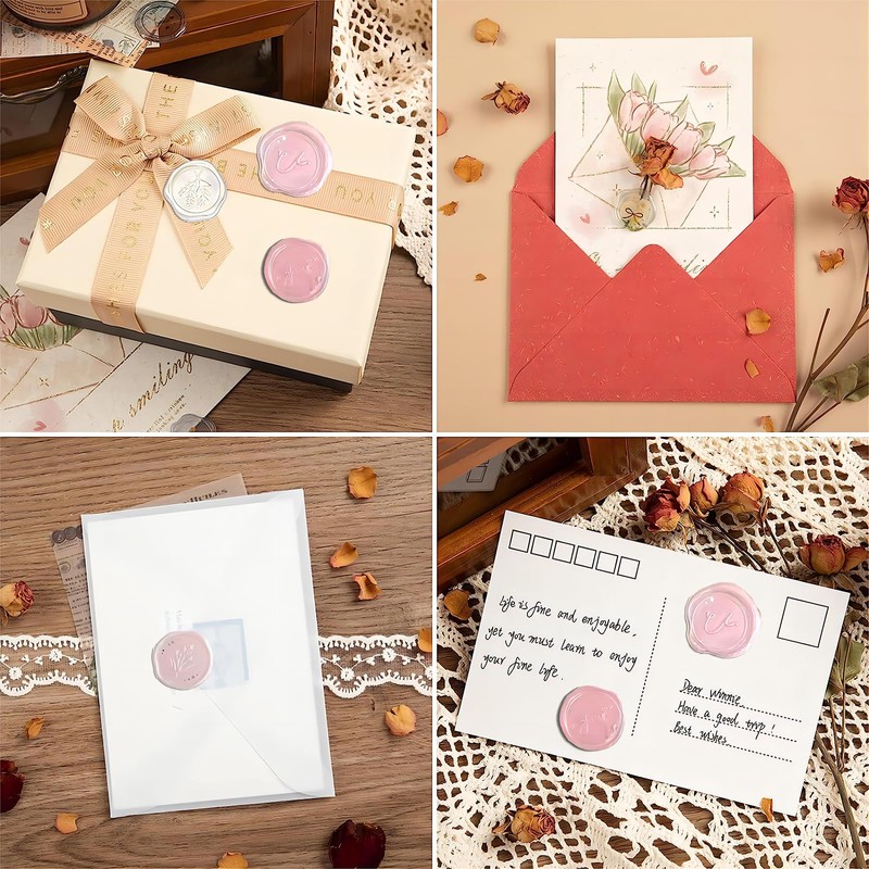 PAITOK 18 Pieces Wax Seal Stickers, Envelope Seal Stickers, Glue
