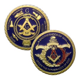 Masonic Challenge Coin for Freemasons Commemorative Coin 3D Design with case