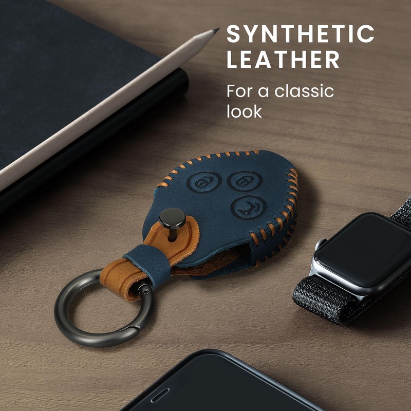 kwmobile Car Key Faux Leather Case Compatible with Smart 3-Button