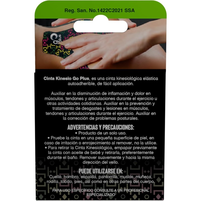 3 Pack Cinta Kinesiologica Negra 5 m Go Plus
