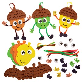 Baker Ross FX572 Acorn Mix and Match Decoration Kits - Pack of 8, Autumn Decoration Crafts for Kids