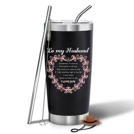 Peayale Gifts For husband From wife- Husband Gifts, Boyfriend Gifts, Birthday Anniversary, Christmas For hubby, boyfriend, Husband Fathers Day Presents- 20 Oz Tumbler (To My Husband)