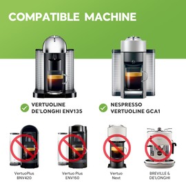 Stainless Steel Reusable NespressoV ertuo Pod Compatible with GCA1, BENFUCHEN Metal N espresso Refillable Capsule For ENV135, Brewing Espresso 80ML/2.5OZ(SMALL), 1 Pod 1 Tamper