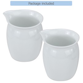 EIKS 2 Pack Ceramic Creamers Pitchers for Serving Coffee Tea Milk Salad Sauce Jam Maple Syrup, Capacity 6oz(200ml)