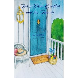 Greeting Card Happy Easter For A Dear Brother and His Family - A Time To Treasure Family Moments Shared Together, White