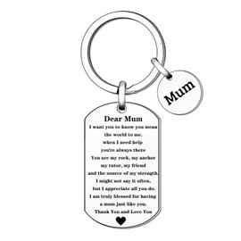 Mum Keychain Mum Keyring from Daughter Son Christmas Birthday Gifts for Mum women Mother's Day Gifts