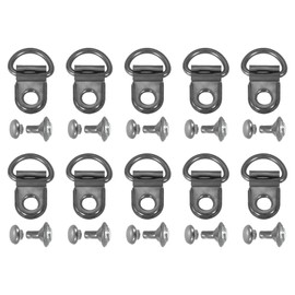 uxcell 10 Sets Shoelace Hook, Boot Lace Hooks D-Ring Eyelet Buckles with Rivets, Boots Eyelet Repair Clips for Hiking Boots Shoe Leather Bag, 9x14mm Metallic Black