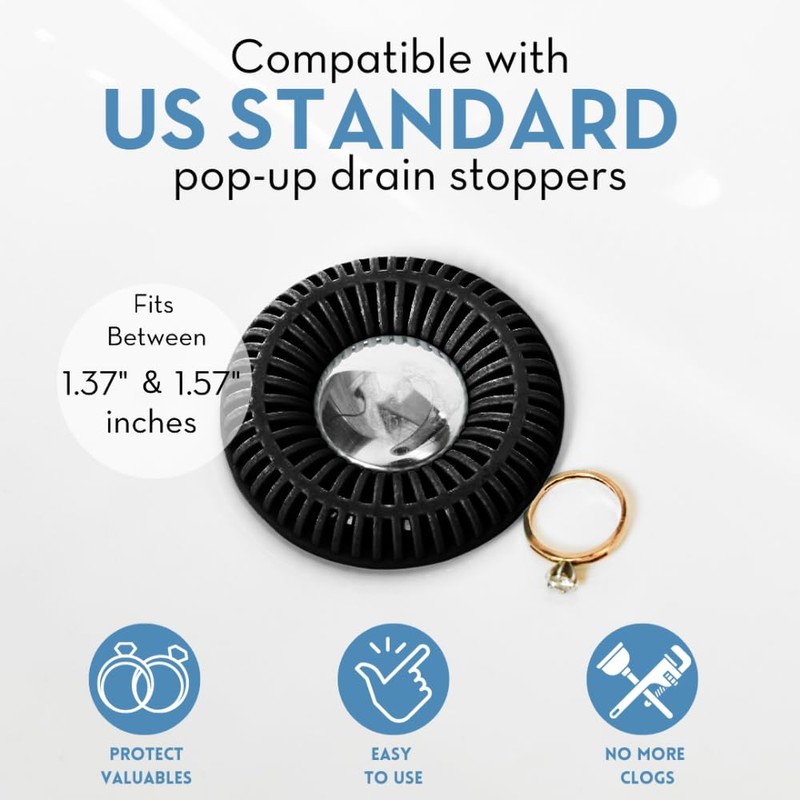 Bathroom Sink Hair Catcher for Pop-Up Drain – SinkRing 1.57"