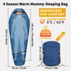 Naturehike 41/28℉ Mummy Sleeping Bag for Adults, Fabrics with PFAS-Free