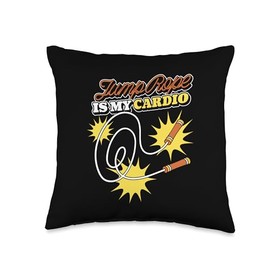 Fitness Jump Rope Gear Apparel Gifts For Beginners Cardio Skipping Speed Jump Rope Throw Pillow, 16x16, Multicolor