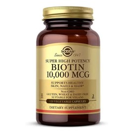 Biotina 10,000mcg (120 Capsulas Veganas) Solgar Hecho En Usa Sabor Sn