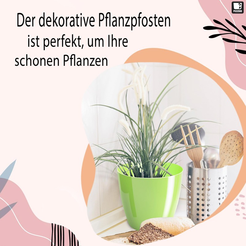 PECZEKO Shiny Flower Pot, Plastic Planter, Decorative Pot for Large