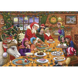 1000 Piece Jigsaw Puzzle - Christmas Dinner At Santa's Workshop -1000 Piece Jigsaw Puzzles for Adults - Hardest Jigsaw Puzzle, Festive Puzzle, Present