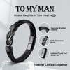 VU100 Gifts for Men Leather Men Bracelet Stainless Steel Bracelet