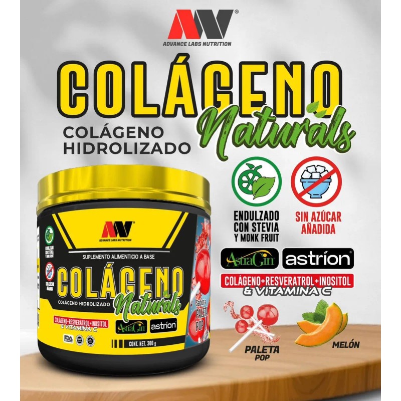 Colágeno Naturals Sabor Melón 300 Gr Advance Labs Nutrition