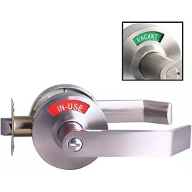 Mutex Extra Large Bathroom Privacy Lever Lock with Indicator Right-hand Door Chrome
