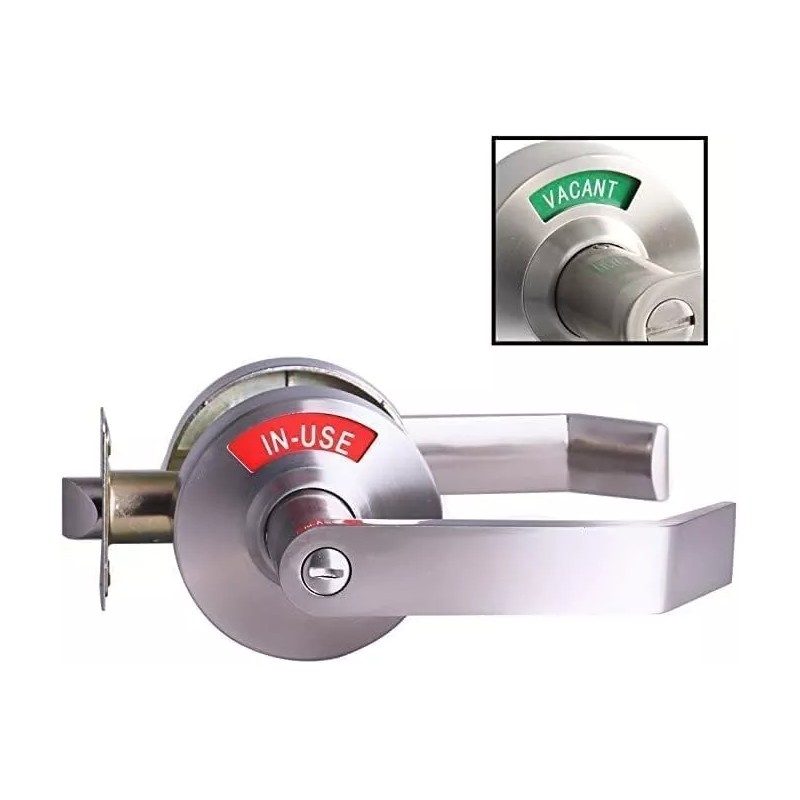 Mutex Extra Large Bathroom Privacy Lever Lock with Indicator Right-hand