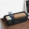 Gitany Black Plastic Baskets Set of 6, Rectangle Slim Storage