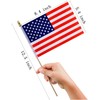 12 Packs 5x8 Inch Small American Flags on Stick, USA