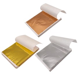 300 Pcs Gold Leaf Sheets, Gold Foil, Gold Paper, Gold Leaf, Gold Foil Sheets for Crafts Resin Art DIY Projects Picture Frames Furniture Multi Artistic Decoration (8 X 8CM, Multicolour)