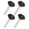 sourcing map 4Pcs M8 x 60mm Star Knobs, Plastic Hex