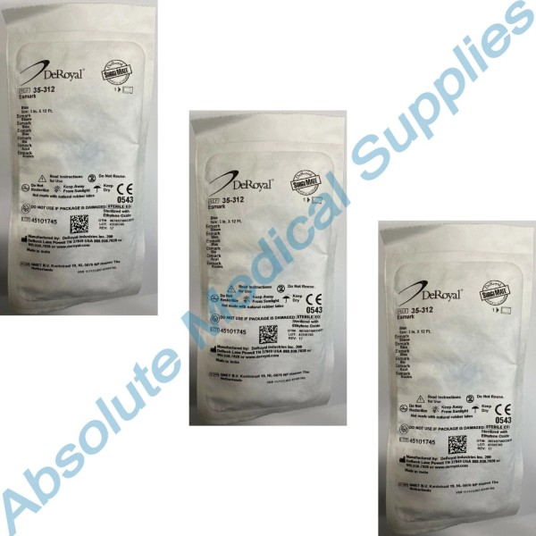 DeRoyal *3-Packs* DeRoyal Esmark Bandages Sterile 3" x 12' Blue