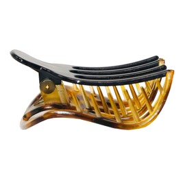 Parcelona French Curvy Oval Paw Savana 3” Cellulose Acetate Side Slide In Scoop Jaw Hair Claw Clip Clutcher for Women and Girls (Savana)