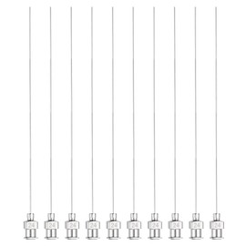 HARFINGTON 10pcs Dispensing Needles 24 Gauge 4 Inch Stainless Steel Blunt Tip Luer Connector for Refilling Glue Oil Thick Liquids Ink Lab Use, Silver