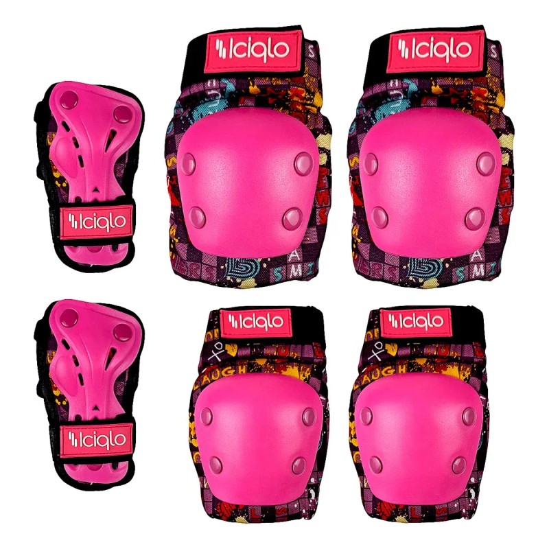 Kit Protecciones Adulto Rodilleras Coderas Muñequeras Iciqlo Rosa