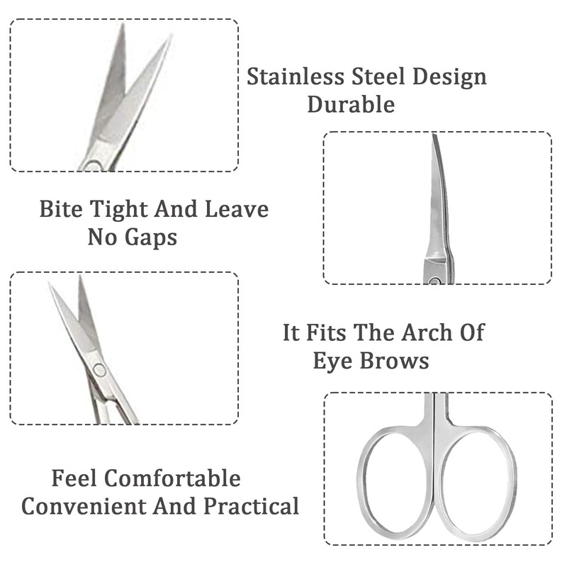 Eastrise Nail Scissors,Eyebrow Scissors,Professional Multi-Purpose,Manicure Curved Blade Scissors for Men