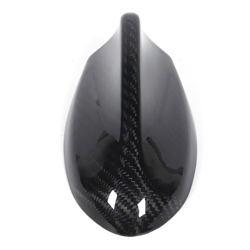 Carbon Fiber Car Antenna Cover Shark Fin Trim Glossy Black