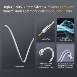 Jooy Paii Odio in Ear Monitor Headphones Hybrid Banlance Armature with Dynamic in Ear Headphones 1BA+1DD HiFi Deep Bass IEM Earphones Gaming Earbuds (Without mic)